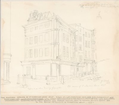 The Eastern Corner of St Martins Lane, London, 1825 by English School