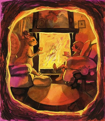 The Elf and Squirrel Celebrate Opening Some Nuts by English School
