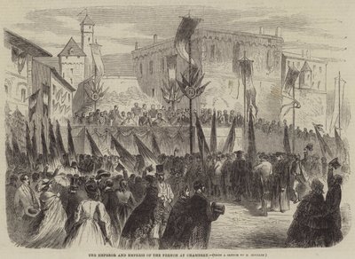 The Emperor and Empress of the French at Chambery by English School