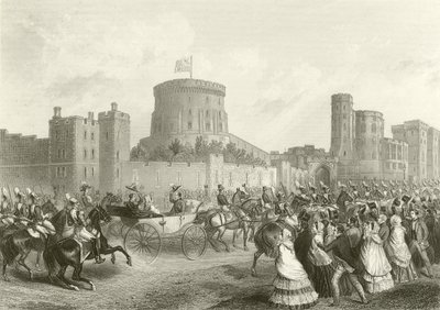The Emperor and Empress of the French at Windsor Castle by English School
