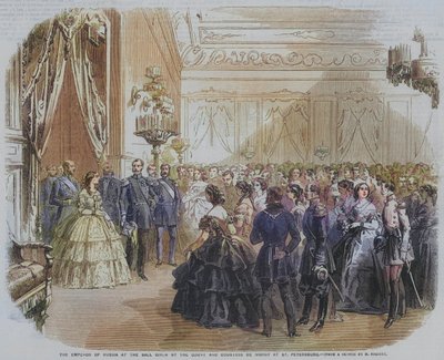 The Emperor of Russia at the Ball Given by the Count and Countess de Morny at St Petersburg (engraving) by English School