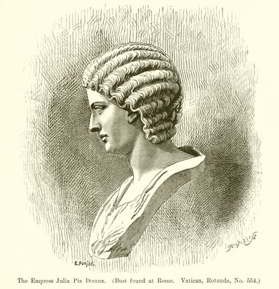 The Empress Julia Pia Domna (Bust found at Rome. Vatican, Rotunda, No. 554) by English School