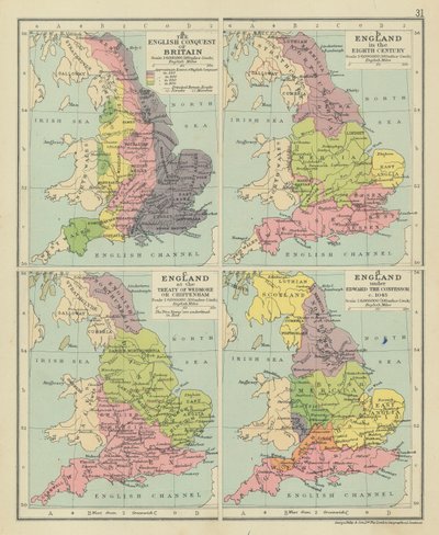 The English Conquest of Britain. England in the Eighth Century. England at the Treaty of Wedmore or Chippenham by English School
