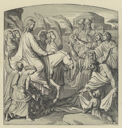 The Entry into Jerusalem (engraving) by English School