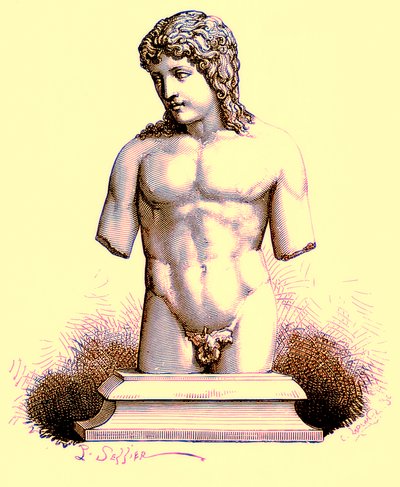 The Eros of the Vatican, Statue in the Vatican, Illustration from History of Rome by Victor Duruy, Published 1884 by English School