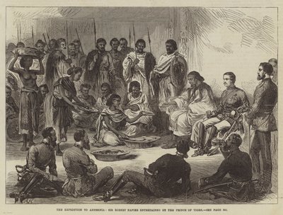 The Expedition to Abyssinia, Sir Robert Napier entertained by the Prince of Tigre by English School