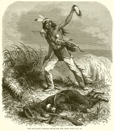 The Exultant Indians Mutilate the Dead Body by English School