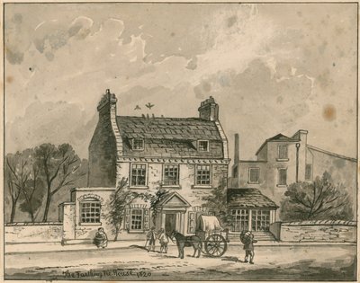 The Farthing Pie House, London, Original Drawing Dated 1820 by English School