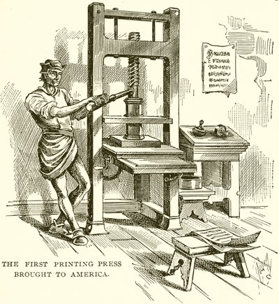 The First Printing Press Brought to America by English School