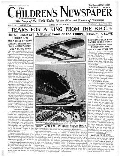 The Flying Town of the Future, Front Page of 