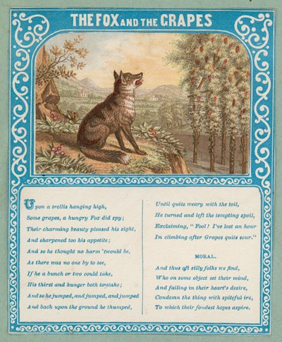 The Fox and Grapes by English School
