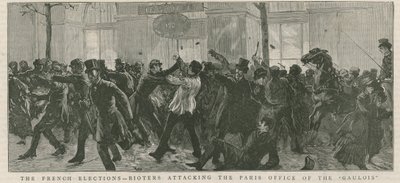 The French Elections - Rioters Attacking the Paris Office of the Galois by English School