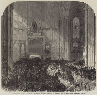 The Funeral of Lord Palmerston, the Clergy receiving the Body at the West Door of Westminster Abbey by English School