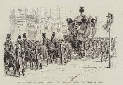 The Funeral of President Carnot, the Procession passing the Hotel de Ville by English School
