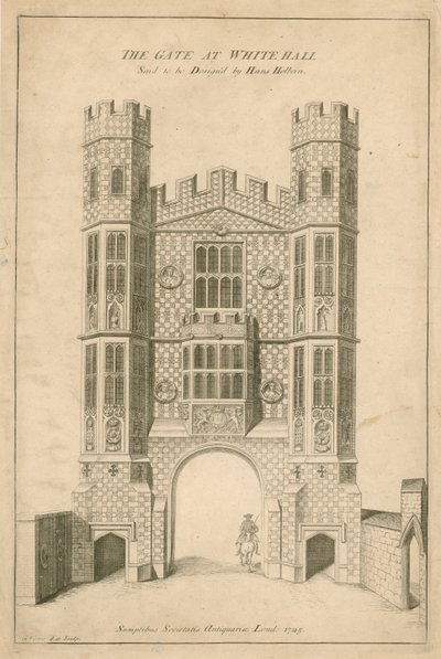 The Gate at Whitehall. Said to Be Designed by Hans Holbein by English School