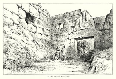 The Gate of Lions at Mykenae by English School