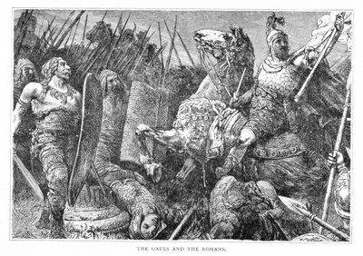 The Gauls and the Romans, from The History of France, by Emile de Bonnechose by English School
