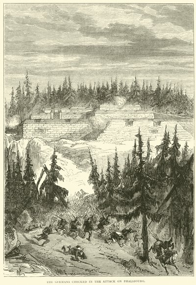 The Germans checked in the attack on Phalsbourg, 1871 by English School