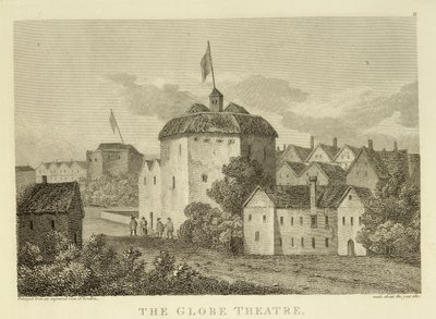 The Globe Theatre on the Bankside as it appeared in the reign of James I, after an engraving c.1612, published 1810 by English School