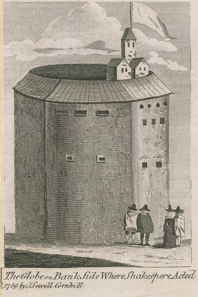 The Globe on Bankside, London, where William Shakespeare acted by English School