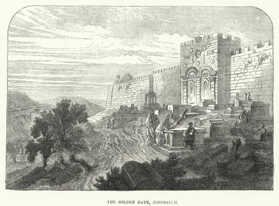 The Golden Gate, Jerusalem (engraving) by English School