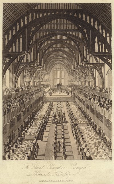 The Grand Coronation Banquet in Westminster Hall by English School