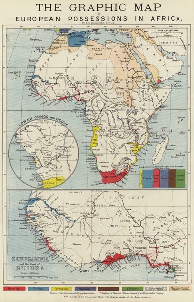 The Graphic Map of European Possessions in Africa by English School