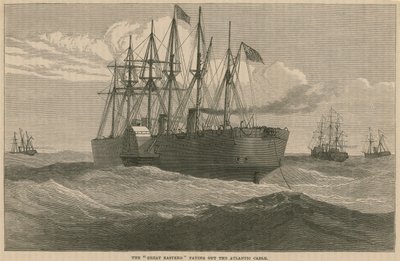 The Great Eastern paying out the Atlantic Cable by English School