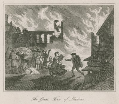 The Great Fire of London by English School