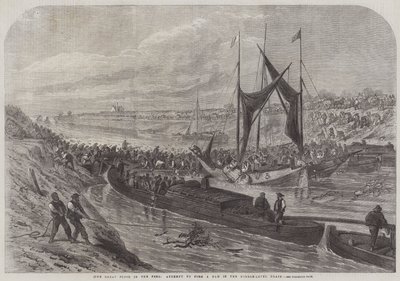 The Great Flood in the Fens, attempt to Form a Dam in the Middle-Level Drain by English School