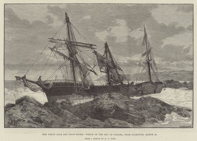 The Great Gale and Snow-Storm, Wreck of the Bay of Panama, near Falmouth by English School