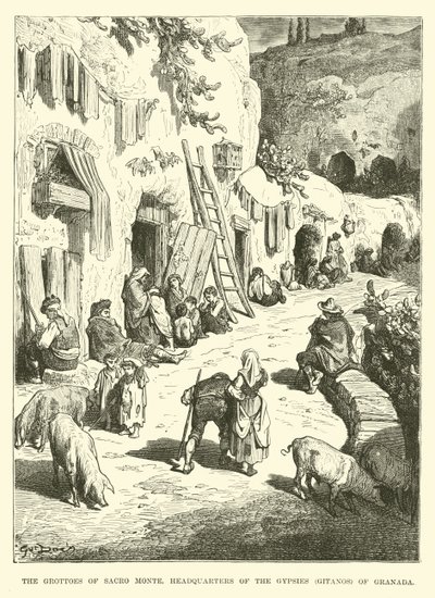 The Grottoes of Sacro Monte, Headquarters of the Gypsies, Gitanos of Granada by English School