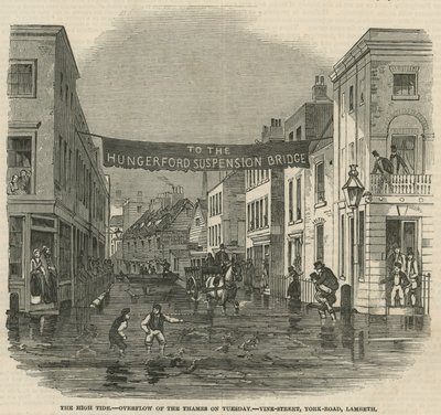 The High Tide: Overflow of the Thames on Tuesday by English School