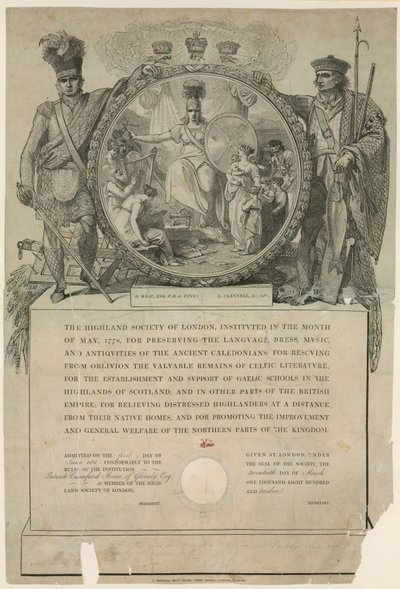 The Highland Society of London. Instituted 1778 by English School
