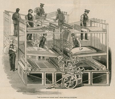 The Illustrated London News steam printing machines by English School