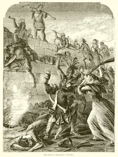 The Indians Attacking Wyoming by English School