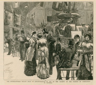 The International Bazaar held at Knightsbridge in aid of the society of the friends of foreigners in distress by English School