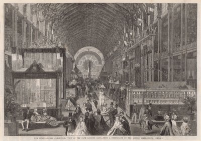 The International Exhibition; View of the Nave Looking East by English School