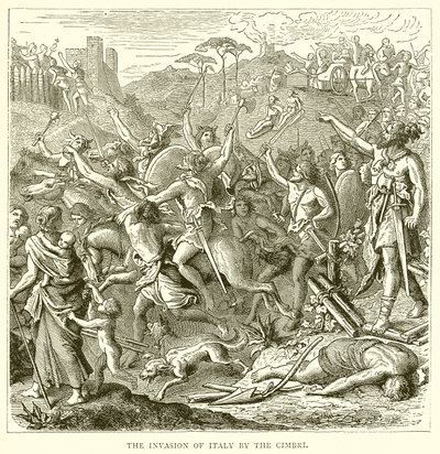 The Invasion of Italy by the Cimbri by English School