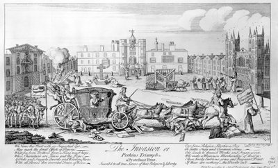 The Invasion or Perkins Triumph - a Protestant Print, inscribed to all true lovers of their Religion and Liberty, 1745 by English School