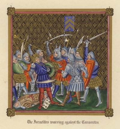 The Israelites warring against the Canaanites by English School