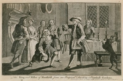 The King and Miller of Mansfield from an original painting in Vauxhall Gardens, London by English School
