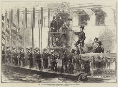 The King of Greece received by the Prince of Wales on Board HMS Serapis by English School