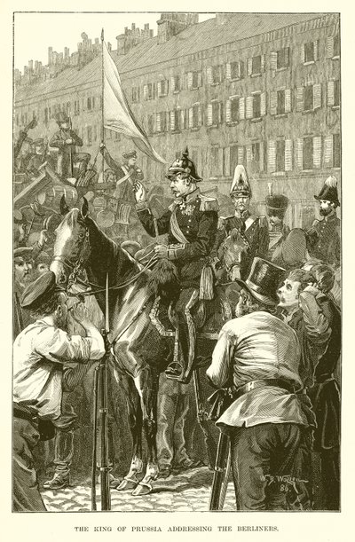 The King of Prussia Addressing the Berliners by English School