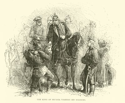 The King of Prussia visiting his soldiers, August 1870 by English School