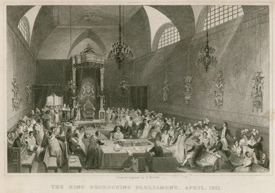 The King proroguing Parliament in the House of Lords, April 1831 by English School