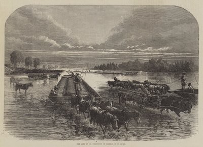 The Land of Oil, Transport of Barrels on Oil Creek by English School