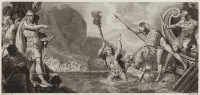 The Landing of Julius Caesar by English School