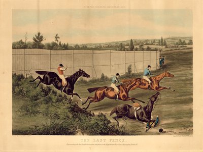 The Last Fence, Representing the Last Steeplechase which Took Place at the Hippodrome Race Course, Kensington, London by English School