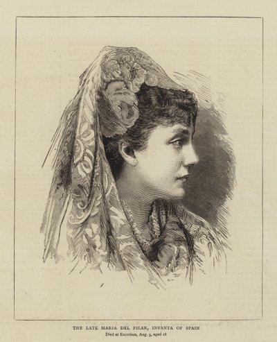 The Late Maria del Pilar, Infanta of Spain by English School